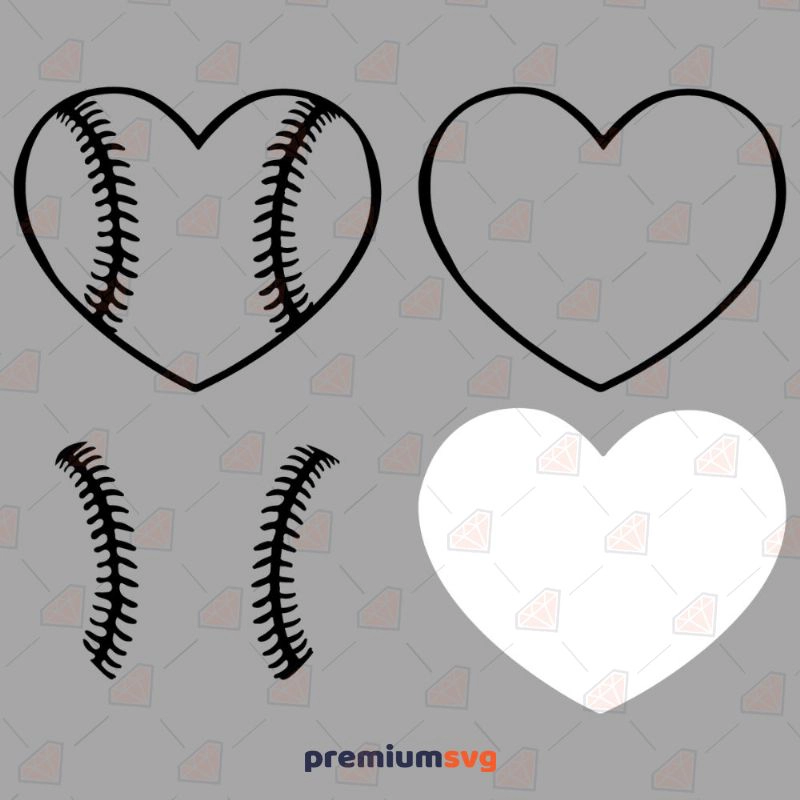 Heart Baseball SVG, Baseball Lover Instant Download Baseball SVG Svg