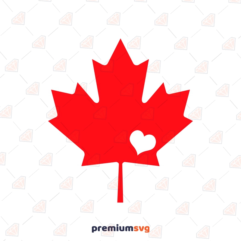 Heart in Maple SVG, Canada Love Maple SVG Instant Download Flag SVG Svg