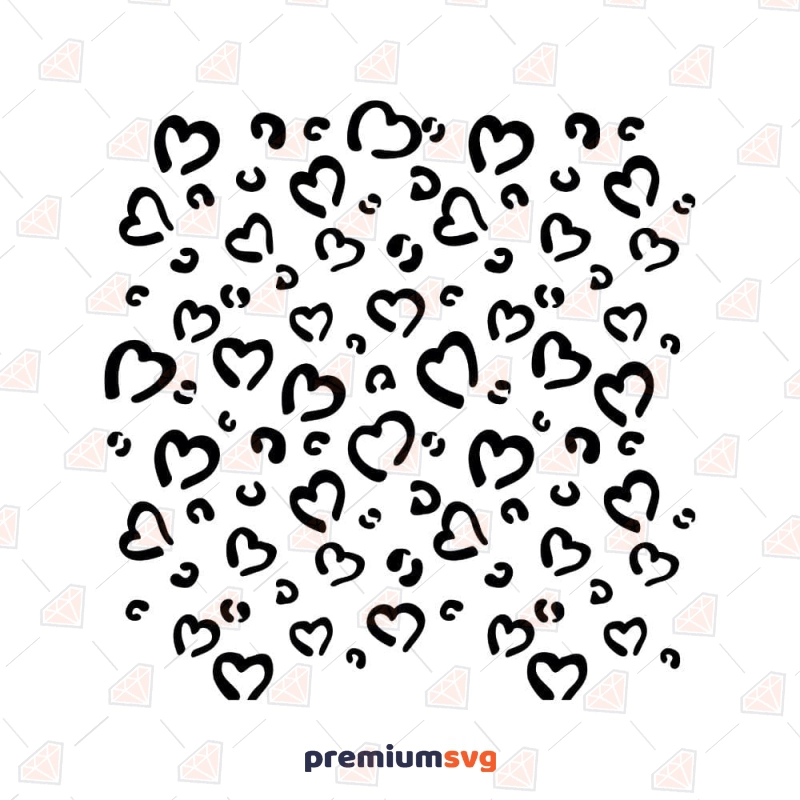 Heart Leopard Pattern SVG, Leopard Print Leopard Print SVG Svg