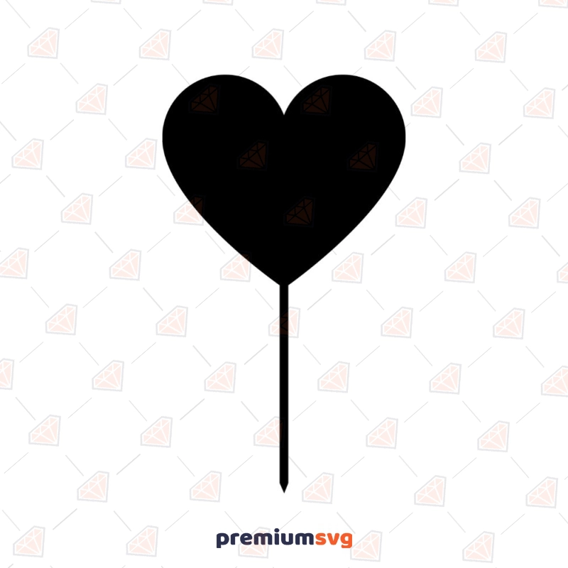 Simple Heart Shape Cake Topper SVG Cut File Cake Topper SVG Svg