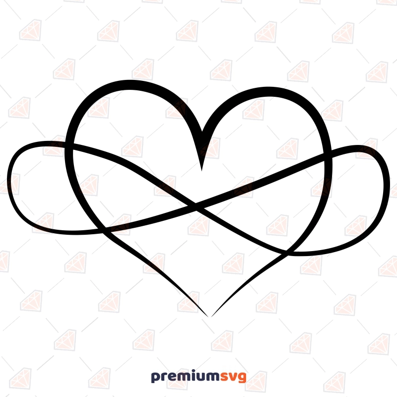 Heart With Infinity Sign SVG Clipart, Instant Download Valentine's Day SVG Svg