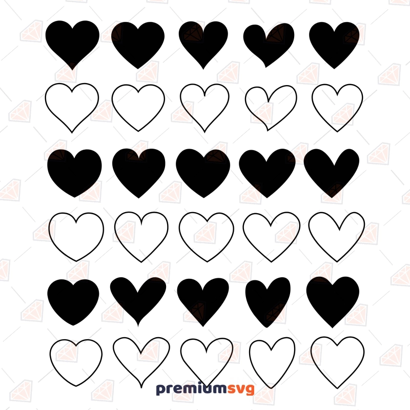 Hearts SVG Bundle, 30 Designs of Heart Vector Files Heart SVG Svg