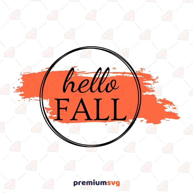 Hello Fall with Double Circle SVG Cut File T-shirt SVG Svg