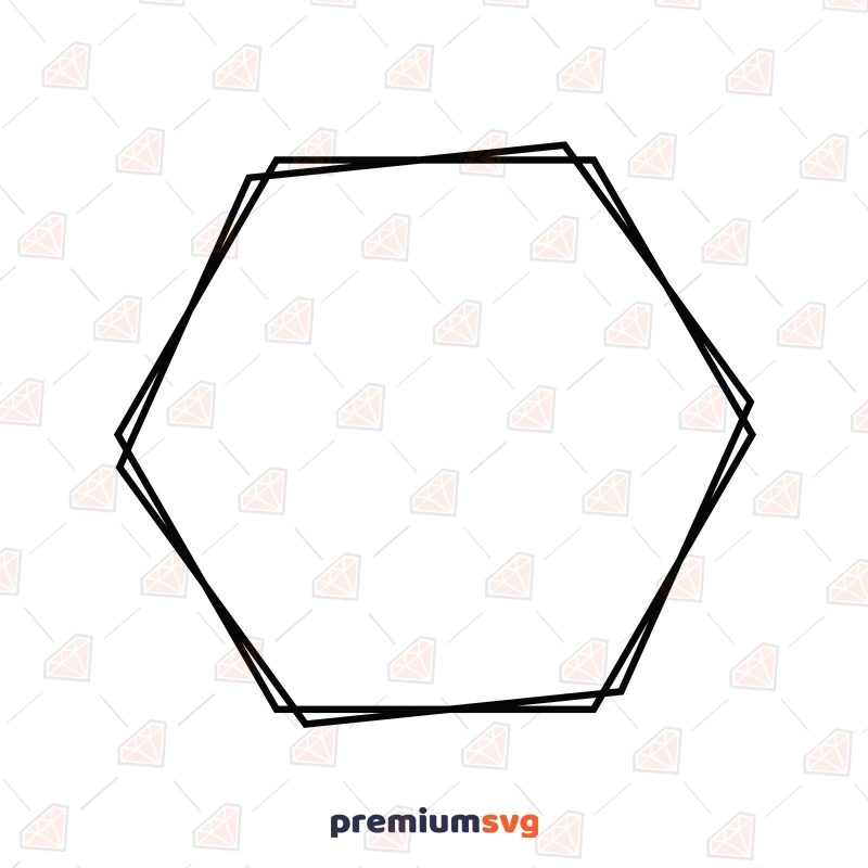 Hexagon Frame SVG Vector File, Hexagon Frame Clipart Shapes Svg