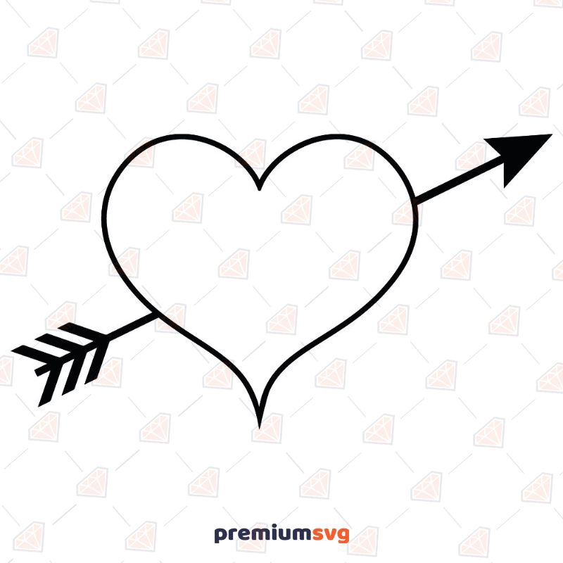 Heart Arrow Clipart SVG, Love Clipart SVG Vector Files Valentine's Day SVG Svg