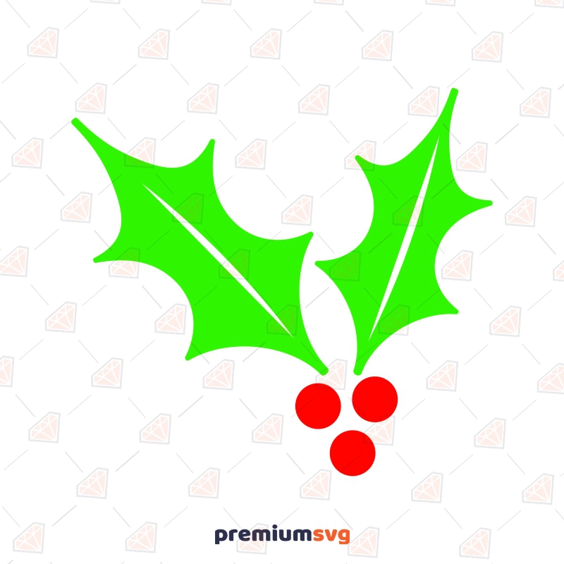 Holly Leaves and Berries SVG Vector File Christmas SVG Svg