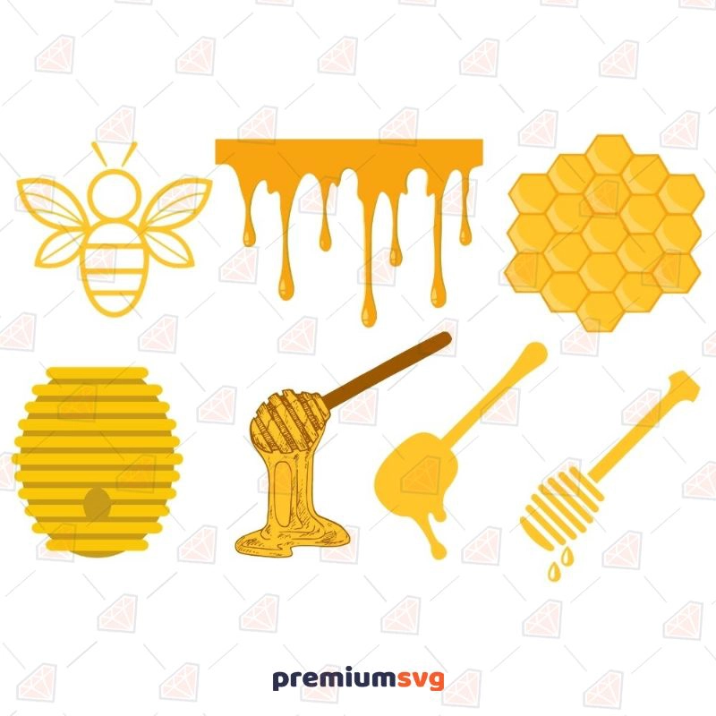 Honey Bundle SVG, Honey and Bee Bundle Vector Files Nutrition Svg