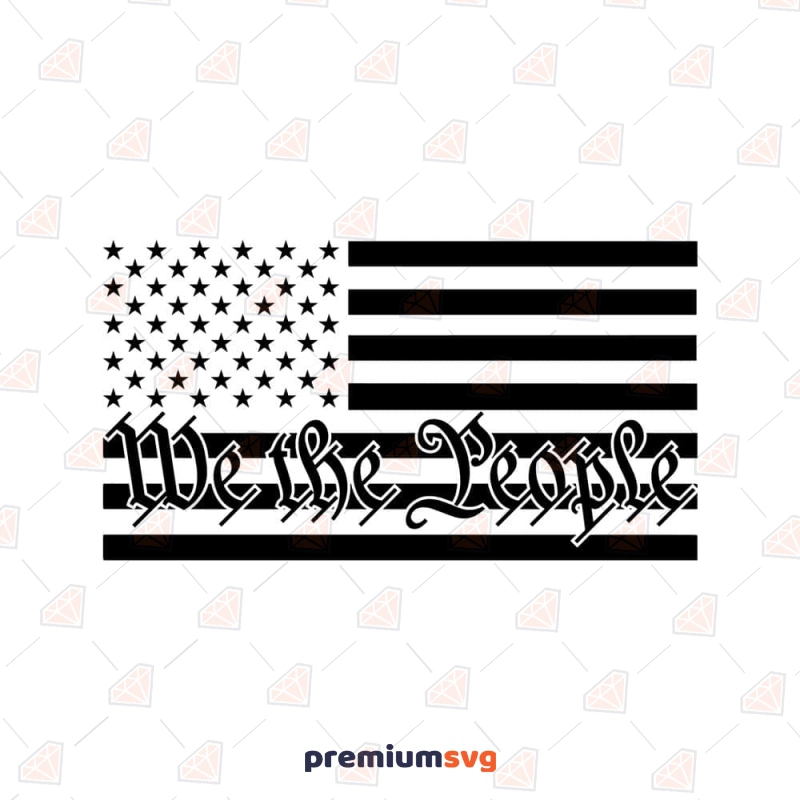 Horizontal We The People Flag SVG, American Flag SVG USA SVG Svg