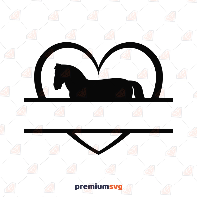 Horse Head Heart SVG, Horse Love SVG | PremiumSVG