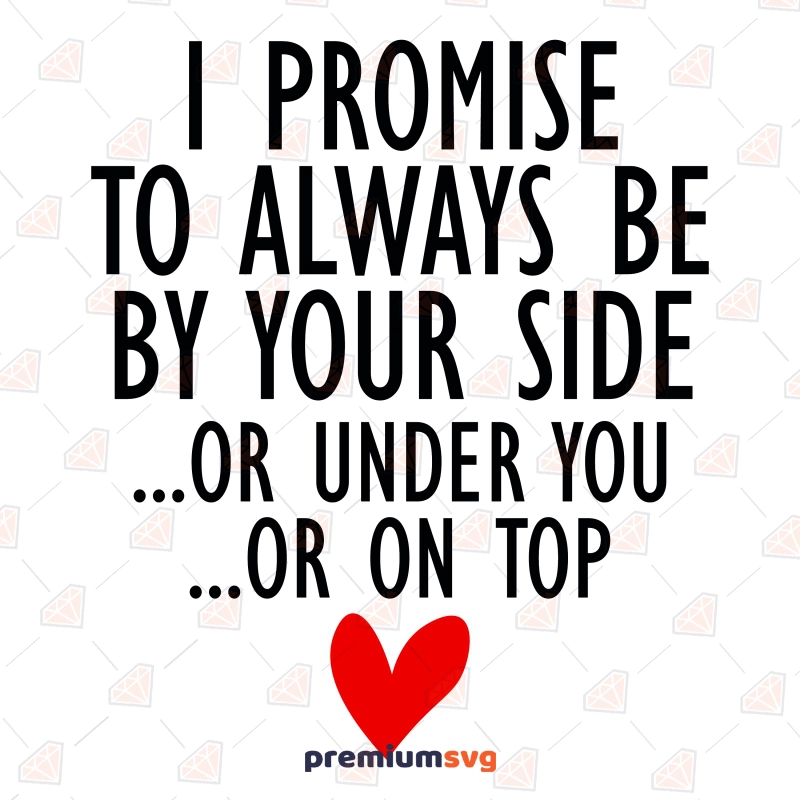 I Promise To Always Be By Your Side Or Under You Or Top On You SVG, Funny Valentine's SVG Valentine's Day SVG Svg