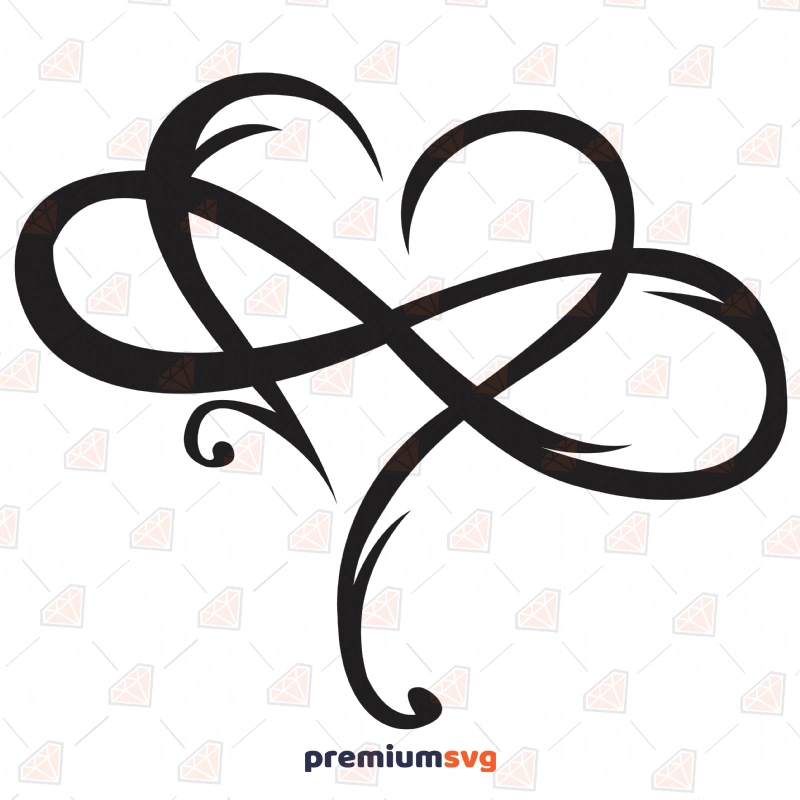 Infinity Heart SVG Cut File, Infinity Sign Vector Instant Download Drawings Svg