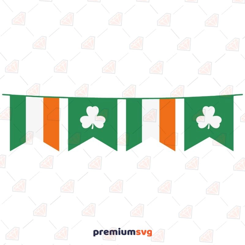 Irish Flag Banner SVG Cut File, Irish Design St Patrick's Day SVG Svg