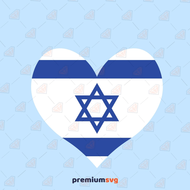 Israel Flag Heart SVG, PNG and Vector Files Flag SVG Svg