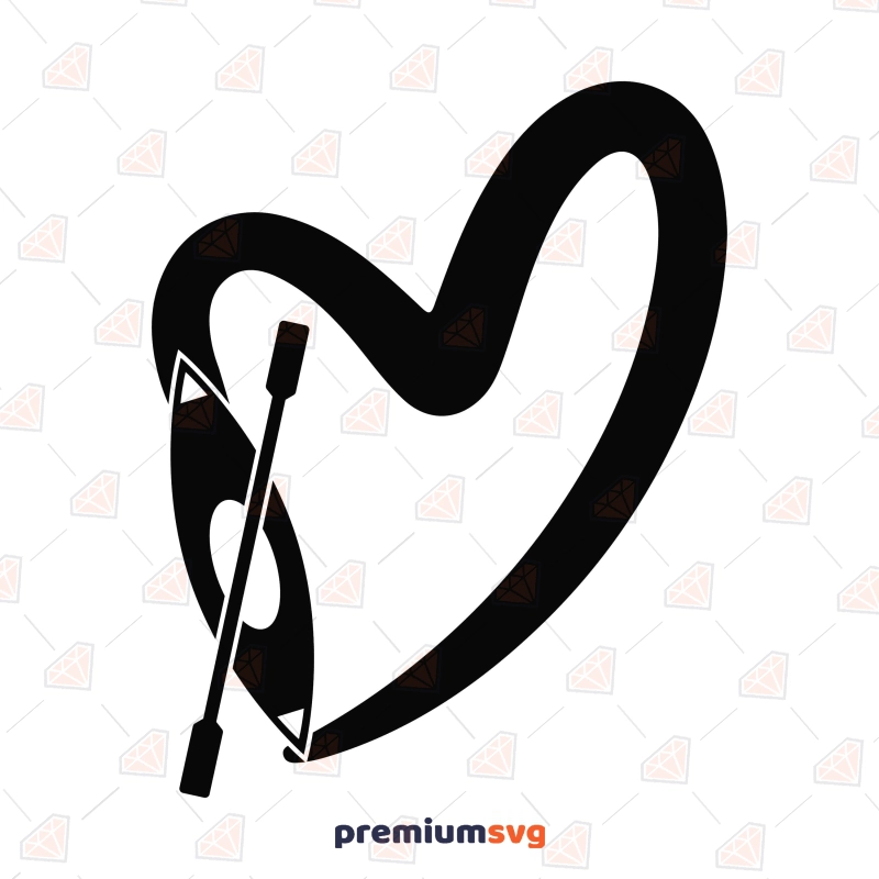 Kayak Heart SVG, Kayaking Love Heartbeat SVG Kayak SVG Svg