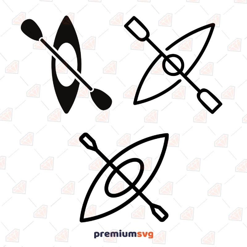 Kayak with Paddle SVG Cut & Clipart Files Kayak SVG Svg