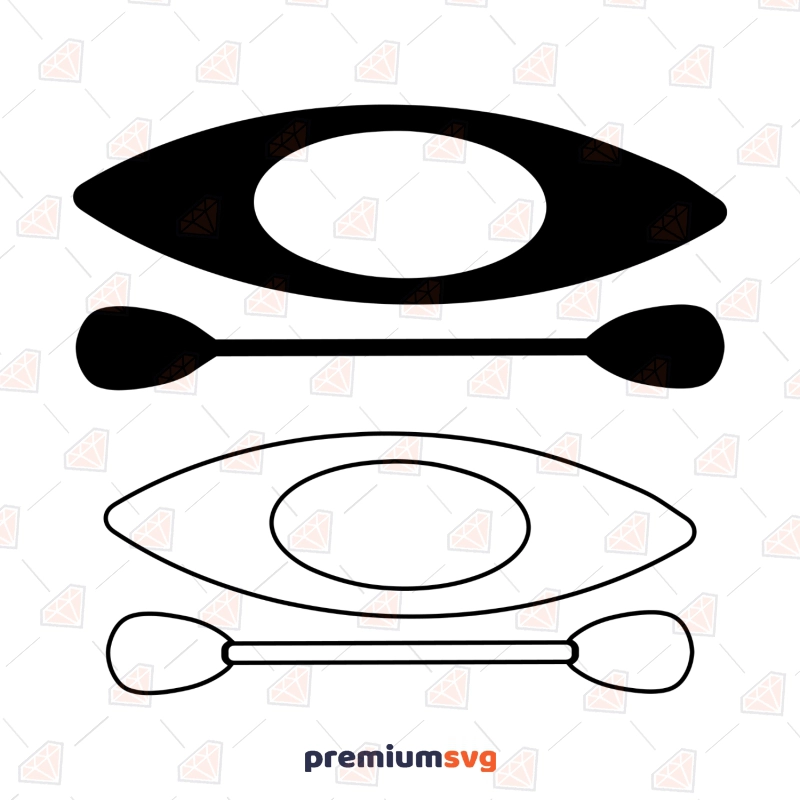 Kayak with Paddle SVG File, Kayak Paddle Bundle Clipart Kayak SVG Svg