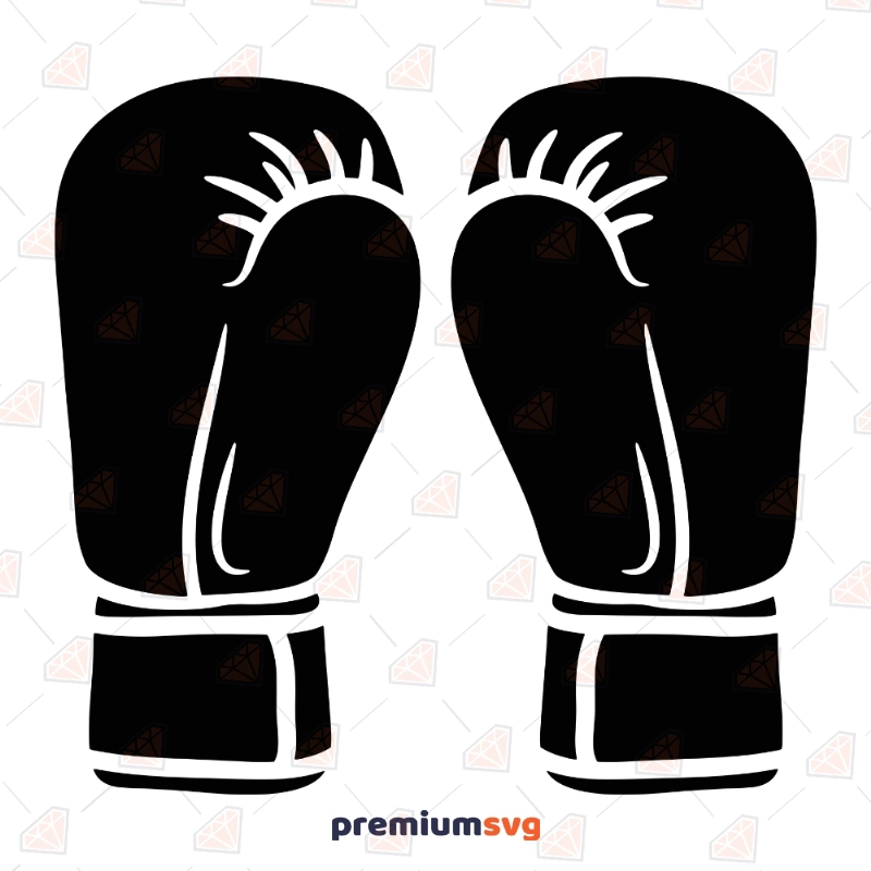 Kickboxing Gloves SVG Cut Files, Box Gloves Instant Download Drawings Svg