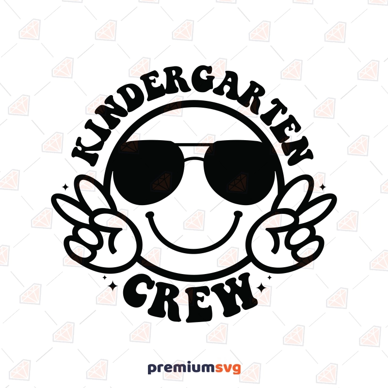 Kindergarten Crew SVG, Back-to-School Cut File for Cricut School SVG