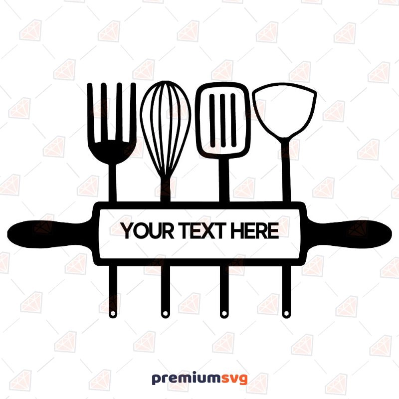 Kitchen Utensil Monogram SVG Kitchen Utensils Svg