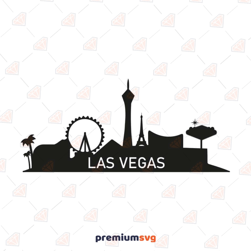 Las Vegas Skyline SVG, Vegas Silhouette Vector Building And Landmarks Svg