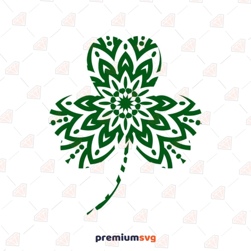 Layered Shamrock Mandala SVG, Clover Mandala SVG St Patrick's Day SVG Svg