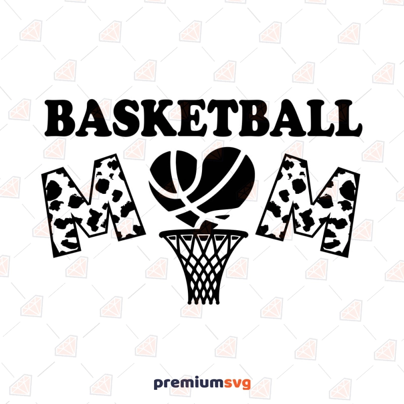 Leopard Basketball Mom with Hoop SVG Basketball SVG Svg