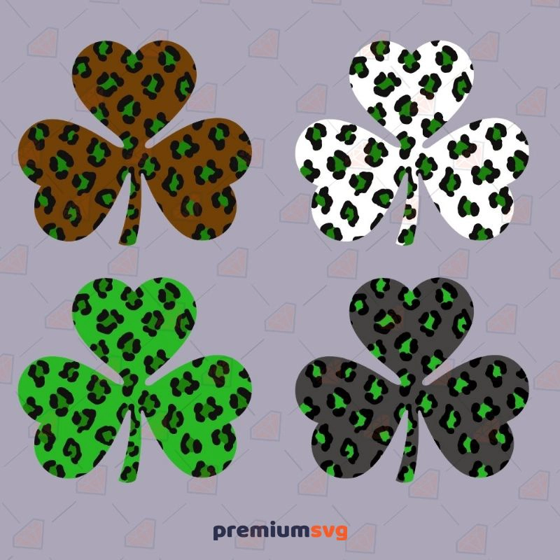 Leopard Shamrock Sublimation, Clover Cutting Files Sublimation SVG Svg