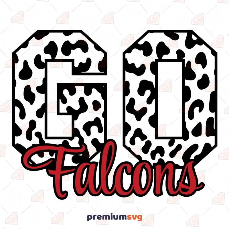 Leopard Go Falcons SVG Cut File, Instant Download Football SVG Svg