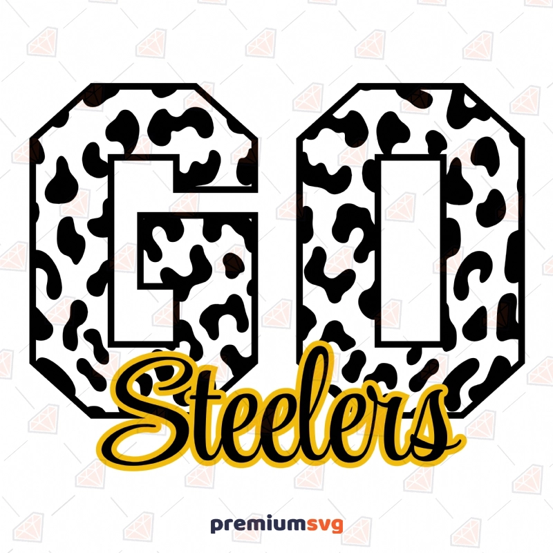 Leopard Go Steelers SVG Cut File, Instant Download Football SVG Svg