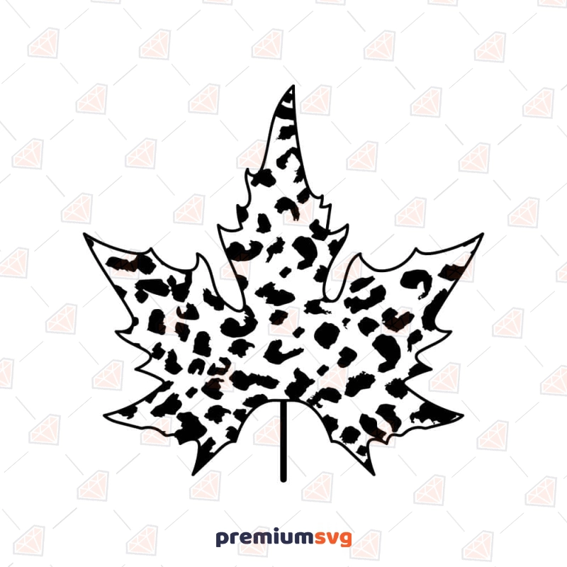 Leopard Leaf Print SVG Design, Leopard Leaf Vector Instant Download Flower SVG Svg