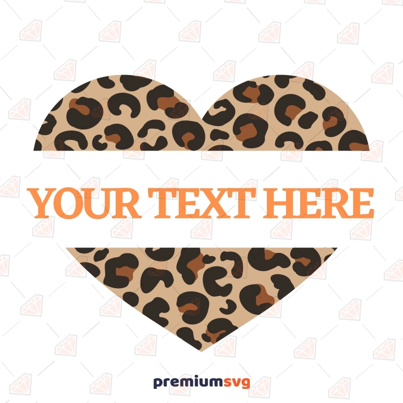 Leopard Heart Monogram SVG, Sublimation Heart SVG Sublimation SVG Svg