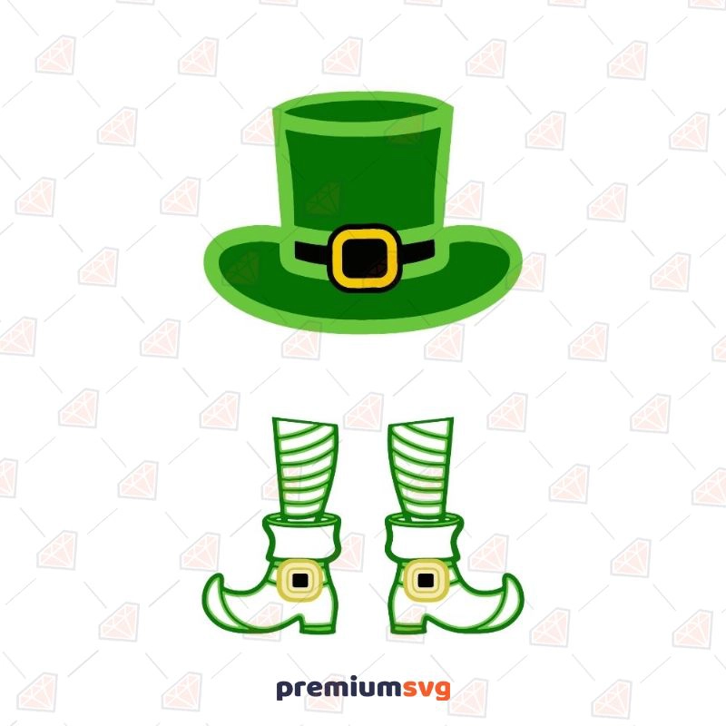 Leprechaun Hat and Shoes SVG, Saint Patrick's Day SVG St Patrick's Day SVG Svg