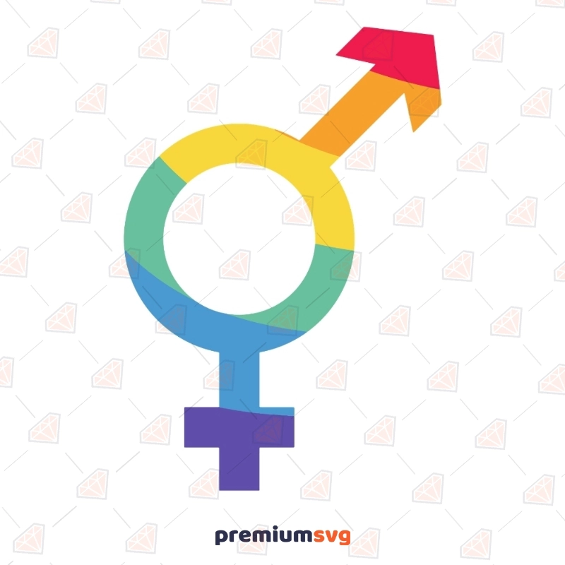 Lgbt Pride Love Svg | Gender Symbol with Rainbow Svg Lgbt Pride SVG Svg