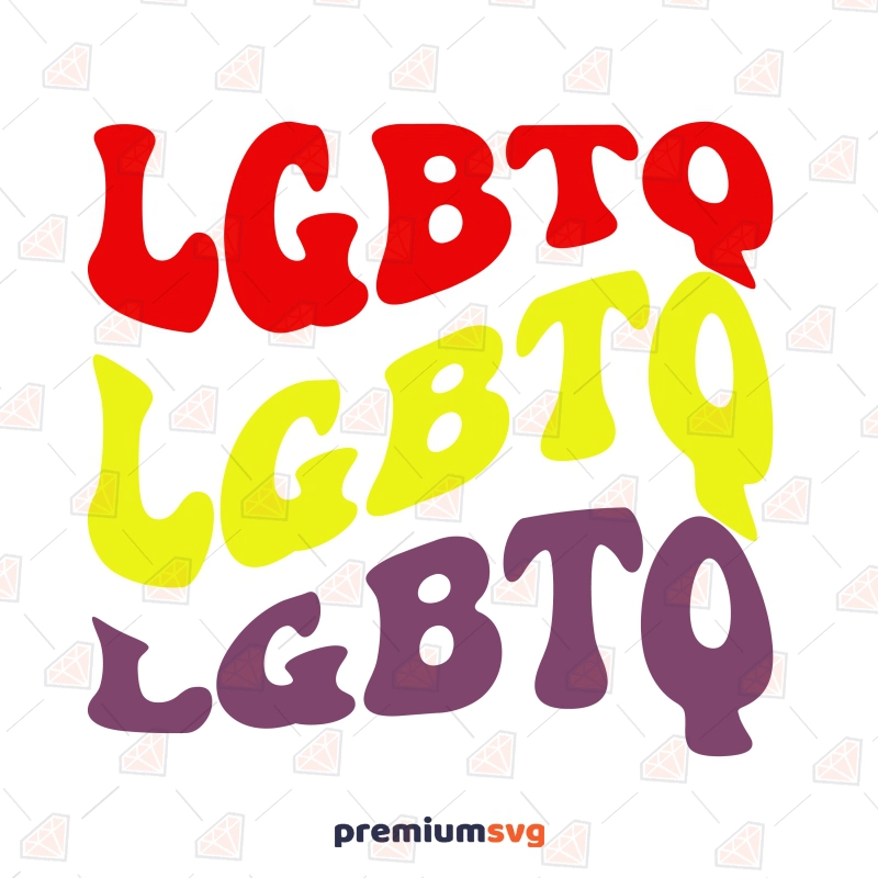LGBTQ Design SVG, LGBTQ Pride Retro Logo SVG Vector File Lgbt Pride SVG Svg
