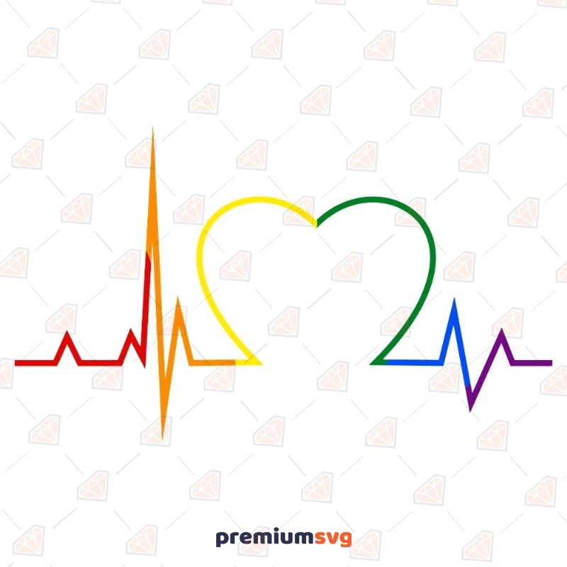 LGBT Heartbeat SVG Lgbt Pride SVG Svg
