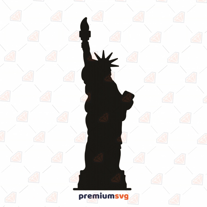 Liberty Statue Silhouette SVG Cut File, Liberty Statue Vector Instant Download Vector Illustration Svg