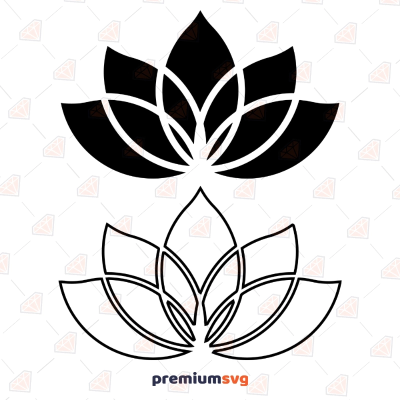 Lotus Flower SVG, Lotus Vector Clipart Files Digital Download Vector Illustration Svg