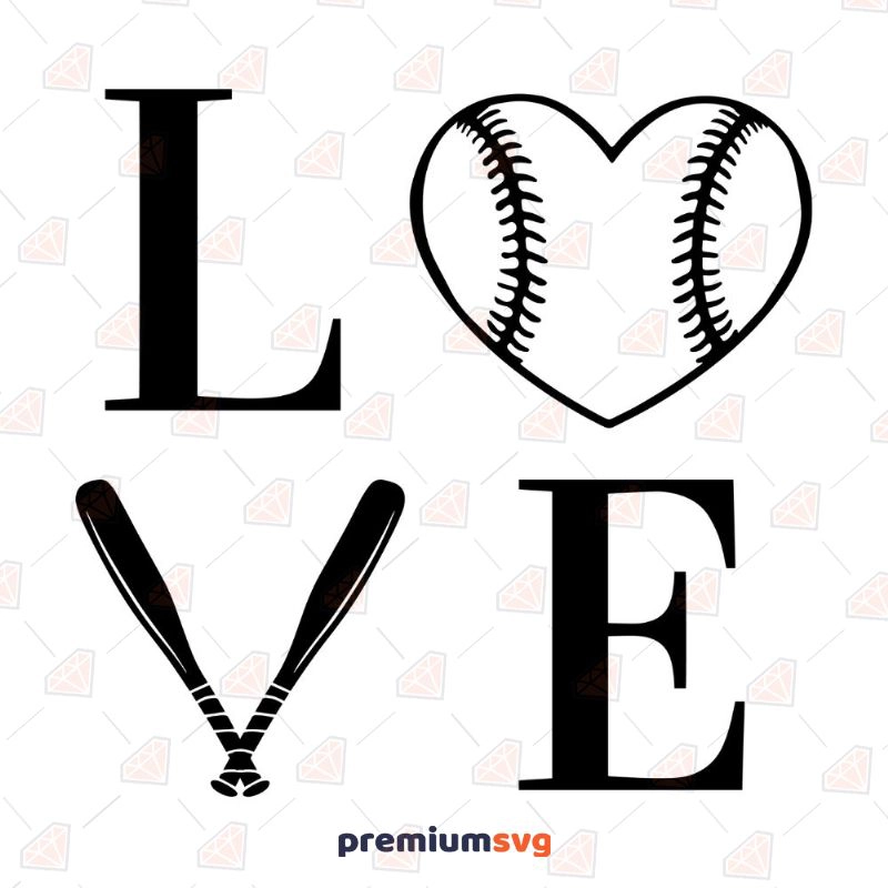 Love Baseball SVG, Baseball Lover Instant Download Baseball SVG Svg