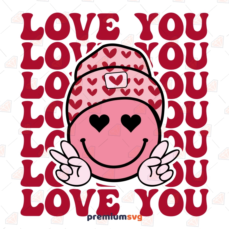 Love You Smiley Face SVG, PNG Sublimation Sublimation SVG Svg