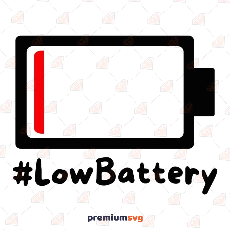 Low Battery SVG Vector File, Low Battery Icon T-shirt SVG Svg