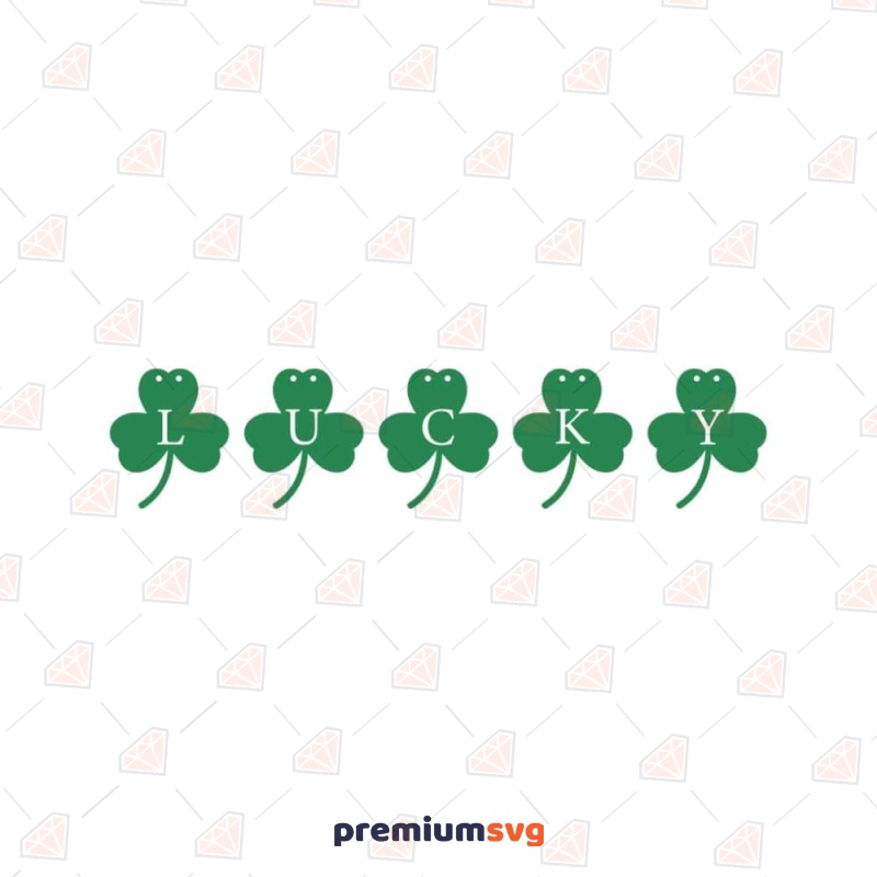 Lucky Shamrock Banner SVG, Clover Leaf Instant Download St Patrick's Day SVG Svg