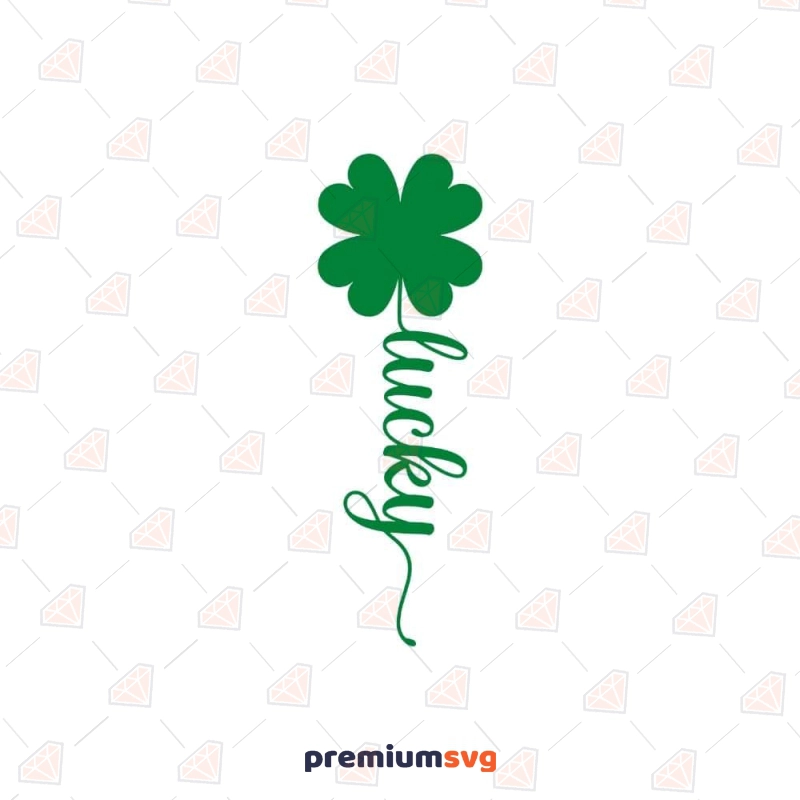 Lucky Shamrock SVG File, Clover Leaf SVG Instant Download St Patrick's Day SVG Svg