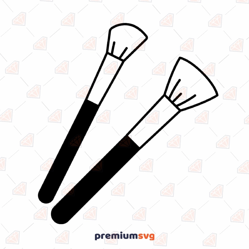 Makeup Brush SVG File, Make Up Brushes SVG Instant Download Beauty and Fashion Svg