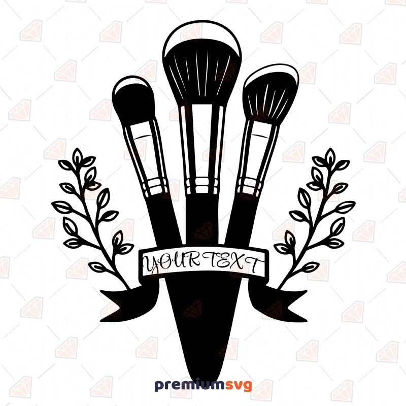 Makeup Split Monogram SVG Cut Files, Brushes Monogram Vector Files Beauty and Fashion Svg