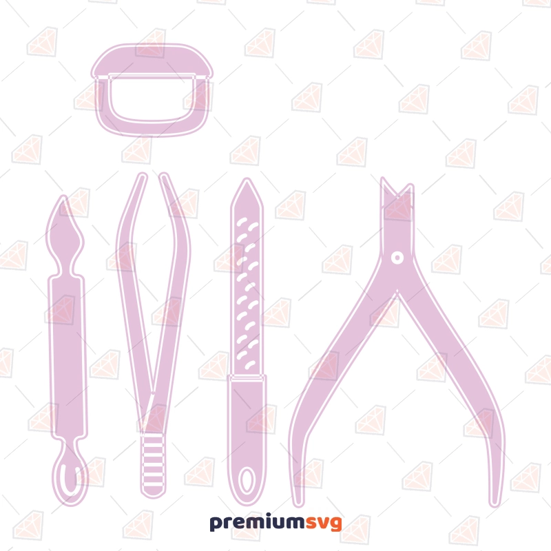 Makeup Tools Bundle SVG, Manicure Tools SVG Instant Download Beauty and Fashion Svg