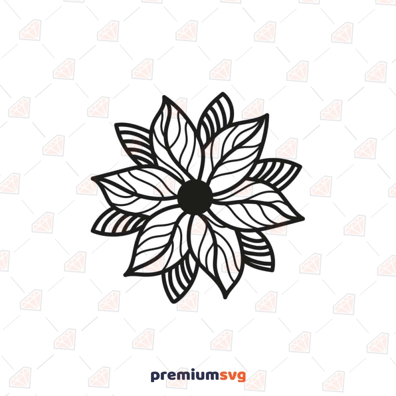 Mandala Flower SVG File, Mandala Vector Instant Download Flower SVG Svg