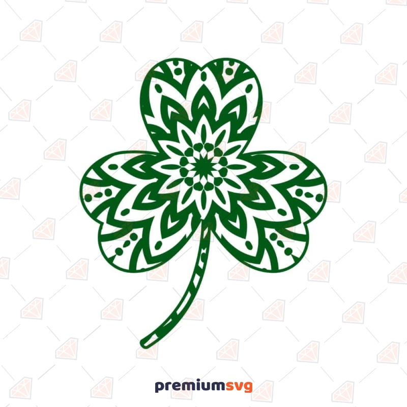 Mandala Shamrock SVG, Clover Leaf Mandala SVG St Patrick's Day SVG Svg