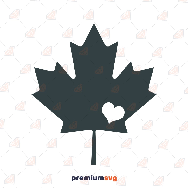 Maple Love SVG, Maple in Heart SVG, Canada Maple Leaf Flag SVG Svg