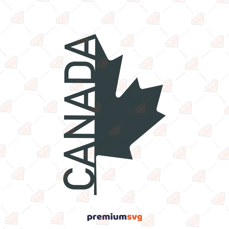Maple with Canada Text SVG, Canada Patriot SVG Clipart Flag SVG Svg