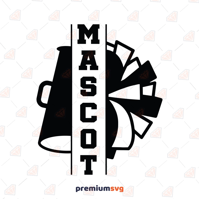 Mascot Pompom SVG, Cheerleader SVG Sports SVG Svg